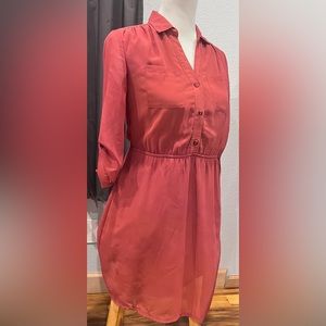 Charlotte Russe Shirt Dress Dusty Rose Size S Made in India